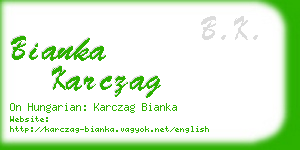 bianka karczag business card